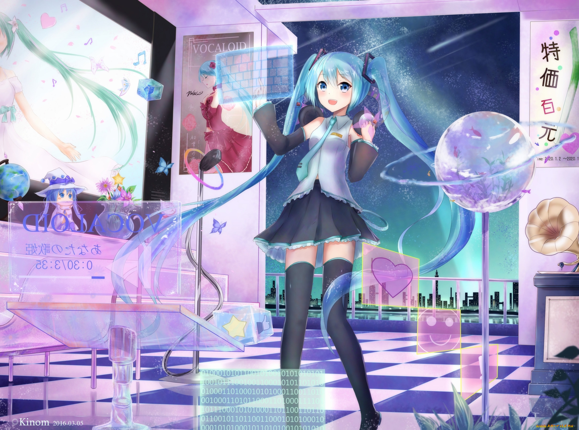 , vocaloid, hatsune, miku, kinom